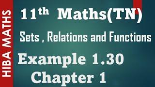 11th maths sets,relations and functions chapter 1 example 1.30 tn syllabus hiba maths