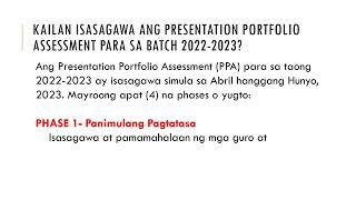 Video 225 - DepEd Memo Order No. 22 ALS series of 2023 - Presentation Portfolio Assessment Year 4