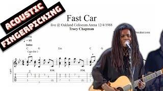 Tracy Chapman - Fast Car TAB (live) - acoustic guitar tabs (PDF + Guitar Pro)