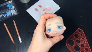 Рисую лицо текстильной куле | Draw the face of a textile doll