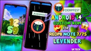 Android 14 On Redmi Note 7/7s LevenderFull Review  DerpFest OS