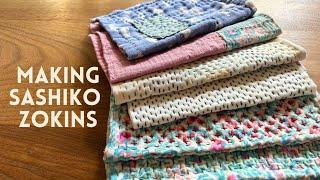 I heard that my grandma used to make Sashiko Zokins. So I tried to make them as well!