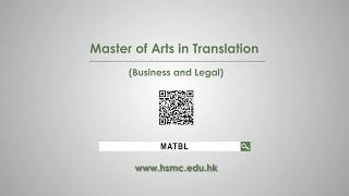 Master of Arts in Translation (Business and Legal)