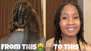 TAKING OUT 6 WEEK OLD CORNROWS | CRAZY NEWGROWTH