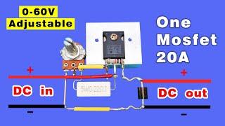 How to make adjustable Voltage regulator using Mosfet, Voltage controller DIY