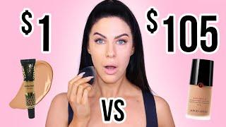 $1 FOUNDATION VS $105 FOUNDATION!! I AM SHOCKED!!