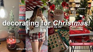 VLOG: decorating for Christmas, shopping day, getting into the holiday spirit, & cozy night!