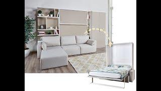 Multimo ROYAL Wohnwand mit Schrankbett / Wandbett/ Klappbett und Sofa