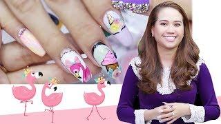 Cách vẽ cọ nét Gel mẫu nail Hồng Hạc – Pang Mỹ Nguyên | KellyPang Nail