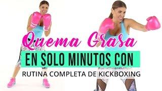 Quema grasa en solo minutos con rutina completa de kickboxing  (Adelgaza con guantes de boxeo)