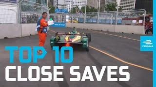 Top 10 Breathtaking Close Saves! | ABB FIA Formula E Championship