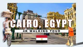  4K Cairo, Egypt Walking Tour - Downtown Cairo Walkthrough Talaat Harb Square - 4K HDR 60fps