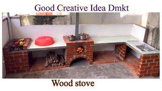 Build a large outdoor wood stove / Creative ideas from bricks and cement