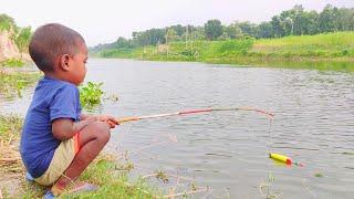 Best Hook fishing 2021|Little Boy hunting fish by fish hook From beautiful nature