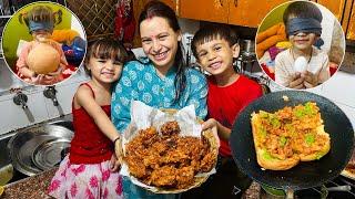 Delhi Ki Barish Mein BHAJIYA PAKODA PAV Banaya  and Blind Challenge With Family Gone Wrong 