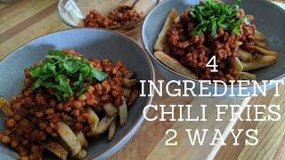 4 Ingredient Cheap Chili Fries | 2  Different Ways | The Discount Vegan