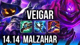 VEIGAR vs MALZAHAR (MID) | 12/2/4, Legendary | EUNE Master | 14.14