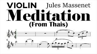 Meditation from Thais Violin Sheet Music Backing Track Play Along Partitura