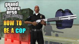 GTA San Andreas -  How To Join the Police!(Police Uniform,Police Mission, Free Weapons)