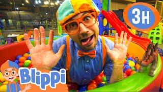 Blippi Visits EVERY Indoor Playground in America! | 3 HOURS OF BLIPPI TOYS!