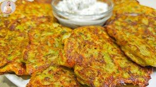 Mom taught me how to cook Zucchini! Delicious Zucchini Pancakes Recipe! No meat, but so tasty!