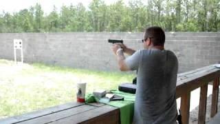 Shooting Range 25 yards Glock G23 spread .40 cal Caliber Recoil Compact Gun