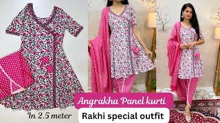 Panel Angrakha Kurti cutting and Stitching/Rakhi Special Dress Design/Trendy Kurti Design