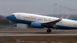 4k US Air force C-40C taking off from MUC