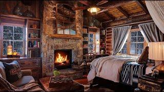  Cozy Hut with crackling fireplace -  Winter Ambience Sounds for Sleeping