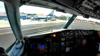 4K Boeing 737 - cockpit landing in Rome Ciampino