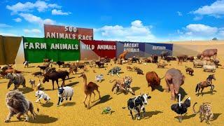 500 Animals Race in Planet Zoo included Mammoth, Elephant, Ostrich, Lion, Giraffe, Rhino, & Tiger