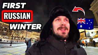 My First Time in the Russian Winter - Australian's Reaction (-14°C)