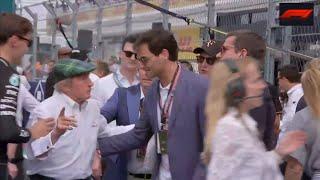 Sir Jackie Stewart, Roger Federer Grid Walk Incident - Miami F1 GP 2023
