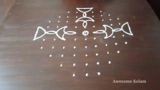 Margazhi kolam//Vilakku kolam with 11*3*3 dots//Kuthuvilakku kolam//Deepam rangoli