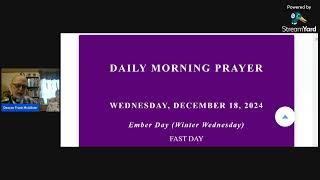 Morning Prayer Wednesday 18 December 2024