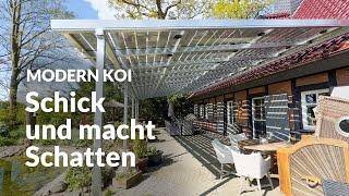 Anjas 10 kWp Photovoltaik Terrassenüberdachung | Modern Koi Blog #6775