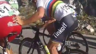 Peter Sagan's helping hand at a windy stage Tour de San Luis