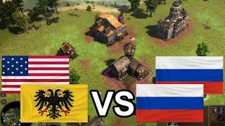 Aizamk playing team against a FULL RUSSIAN DUO! [Age of Empires 3: Definitive Edition]