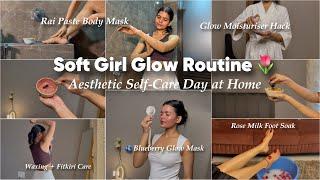 Soft Girl Glow Routine  | Aesthetic Self-Care Day at Home | #vlog | Mishti Pandey