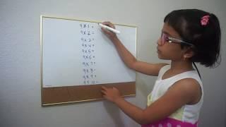 Trick to learn 9 times table for kids