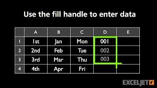 How to enter data with the fill handle