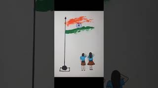 Handprint India Flag Drawing #shorts #art #kids