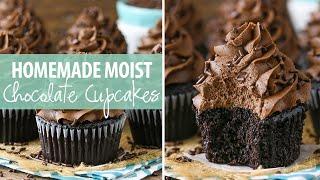 Moist Homemade Chocolate Cupcakes