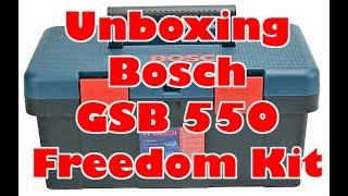 Unboxing Bosch GSB 550 Freedom Kit Impact Drill