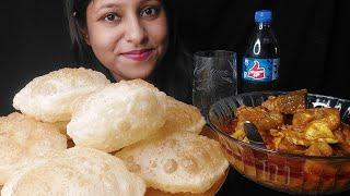 Eating Show - Luchi With Spicy  Mutton Curry| Poulamieatingshow #eatingshow #bigbites #asmr #eating