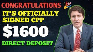 Justin Trudeau Passed New CPP: $1600 Confirmed! Coming This Monday | For All Pensioners