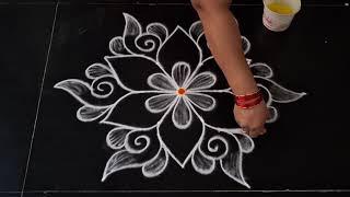 Friday special rangoli design || daily use rangoli || simple kolam || daily muggulu