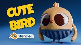 Creating a Cute 3D Bird Character in Blender | 3D Modeling and PBR Shading