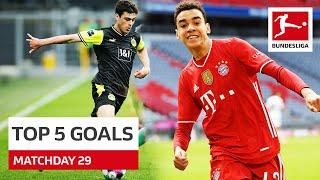 Top 5 Goals • Reyna, Musiala, Bailey & More | Matchday 29 - 2020/21