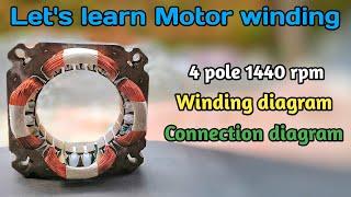 Washing machine spin motor winding and connection with diagram full video|Single phase motor winding